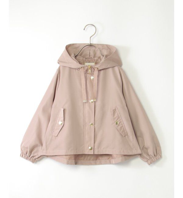 ikka kids「サテンフレア比翼マウンテンパーカー（120~160cm）」|その他|ピンクベージュ