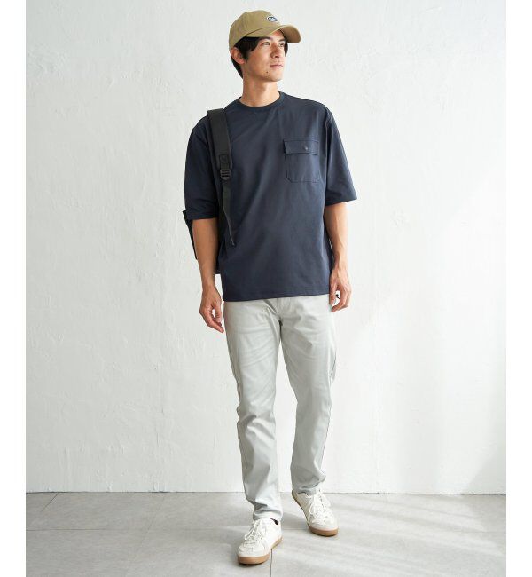 ikka「【吸水速乾】冷感メッシュ5分袖アウターT」|Tシャツ・カットソー|