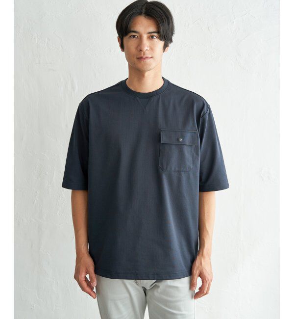 ikka「【吸水速乾】冷感メッシュ5分袖アウターT」|Tシャツ・カットソー|