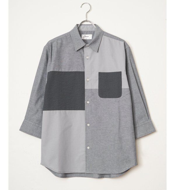 ikka「7分袖冷感ブロックスシャツ」|シャツ・ブラウス|グレー