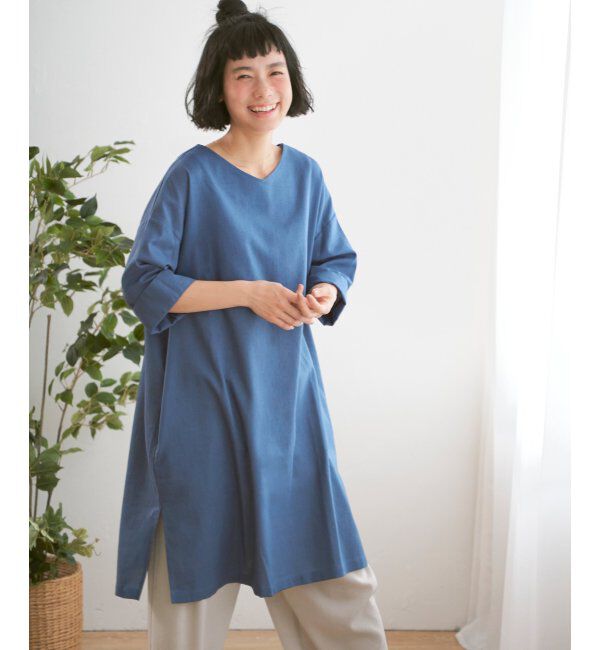 Lbc with Life「リネン混サックワンピース」|ワンピース|