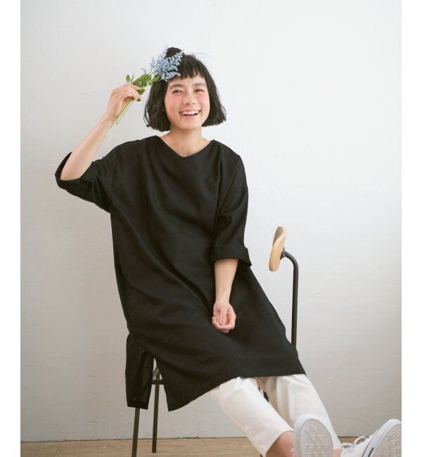 Lbc with Life「リネン混サックワンピース」|ワンピース|