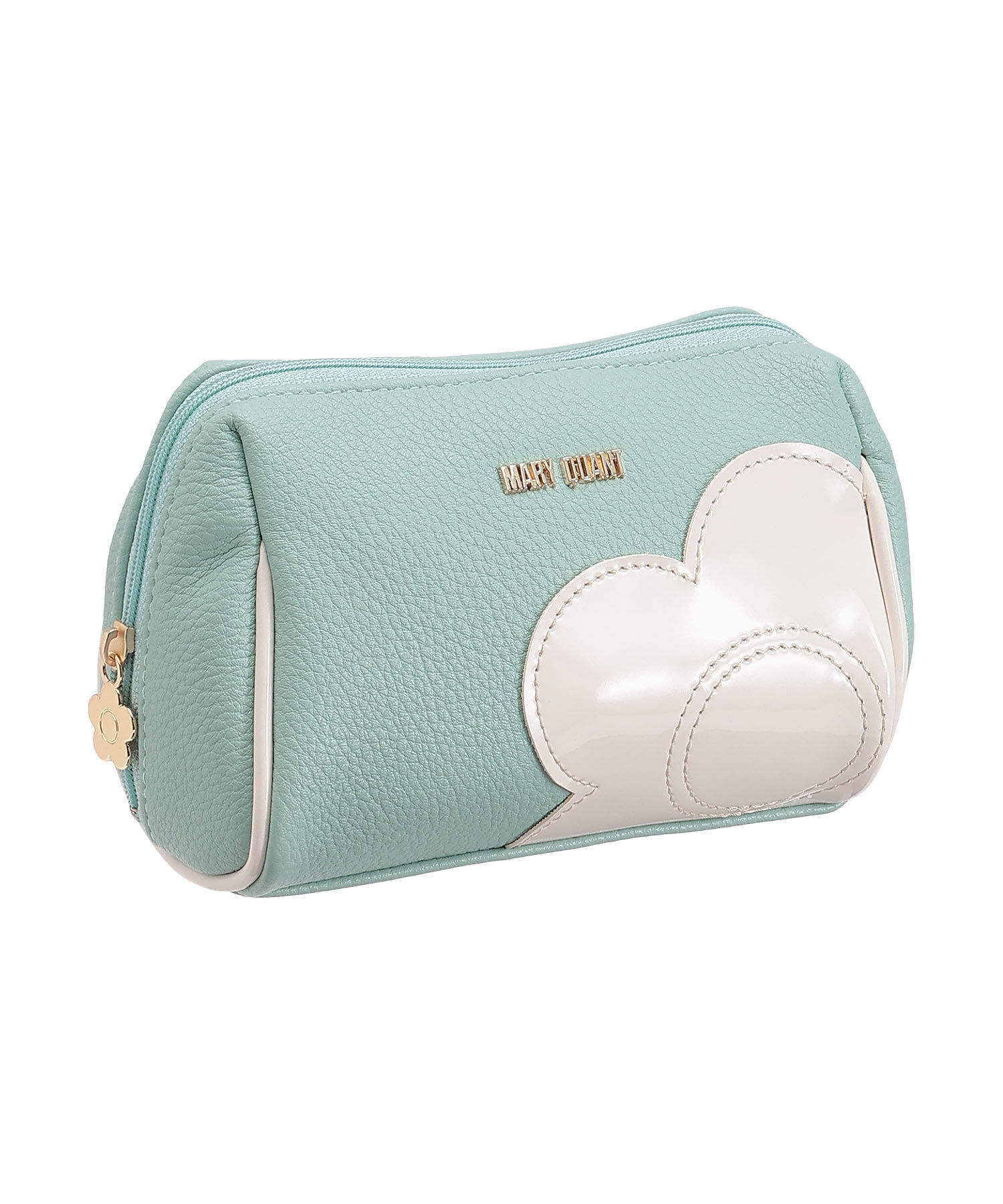 MARY QUANT「シュリンクデイジーパッチ オーバルポーチ」|ポーチ|ライトブルー