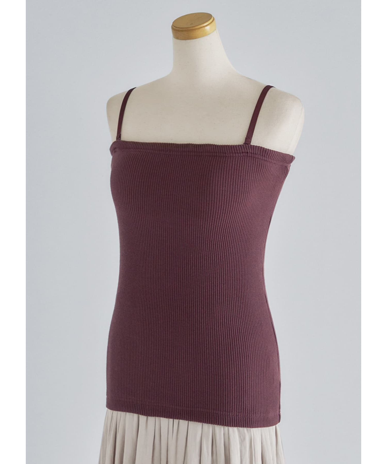 STYLE DELI「ホールドリブベアトップ」|インナー|カシスブラウン