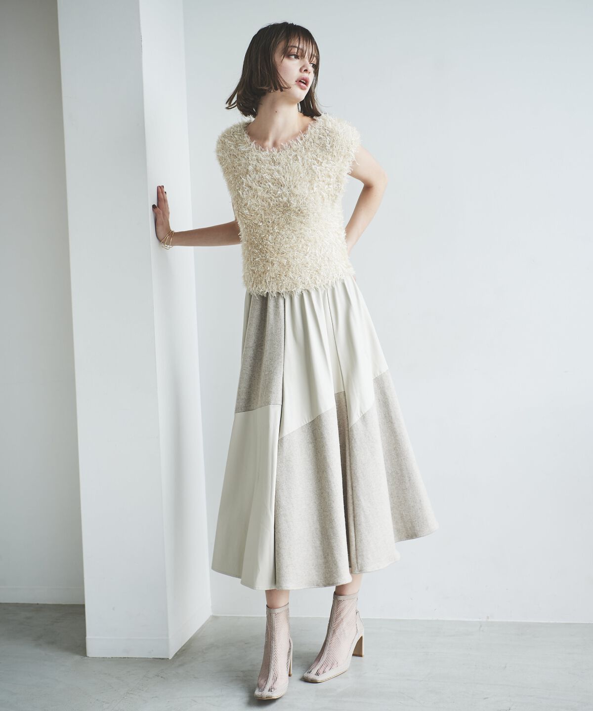 アンドクチュール「ふわニットノースリラメプルオーバー」|ニット・セーター|