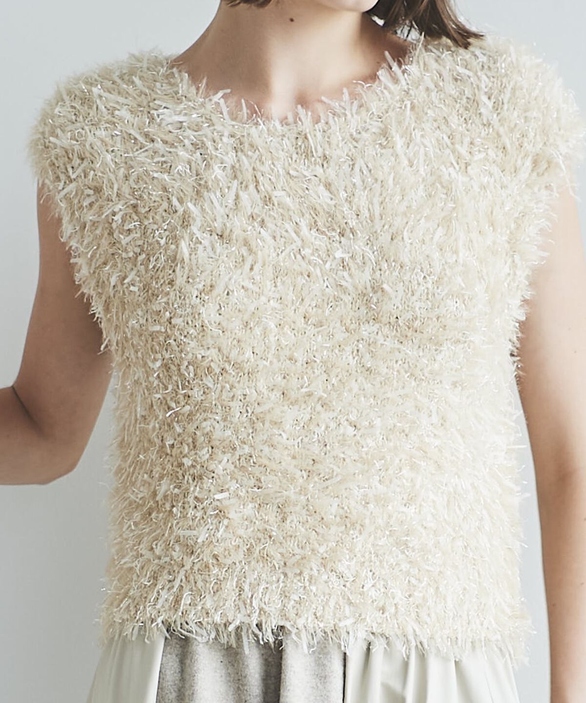 アンドクチュール「ふわニットノースリラメプルオーバー」|ニット・セーター|