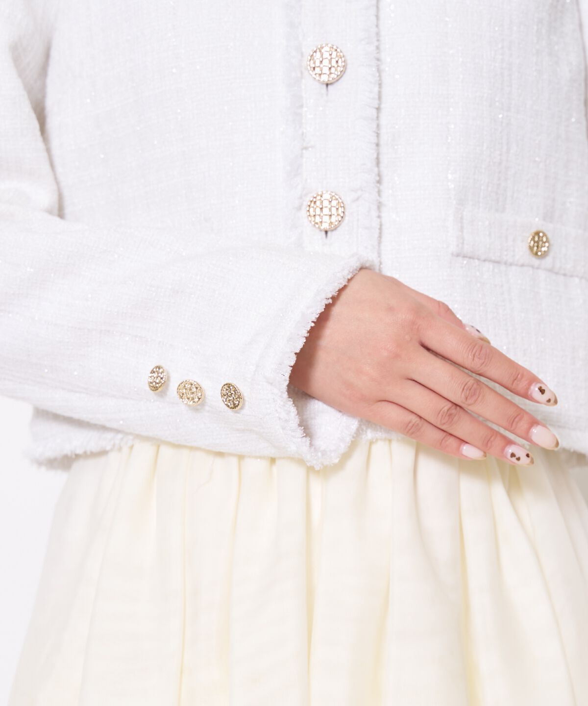 アンドクチュール「ツイードジャケット」|ノーカラージャケット|