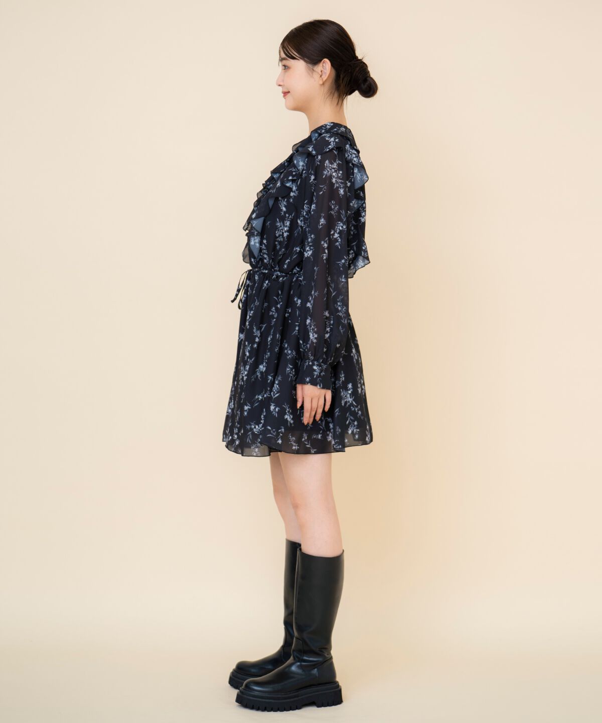REDYAZEL「フローラルプリントシフォンミニワンピース」|ワンピース|
