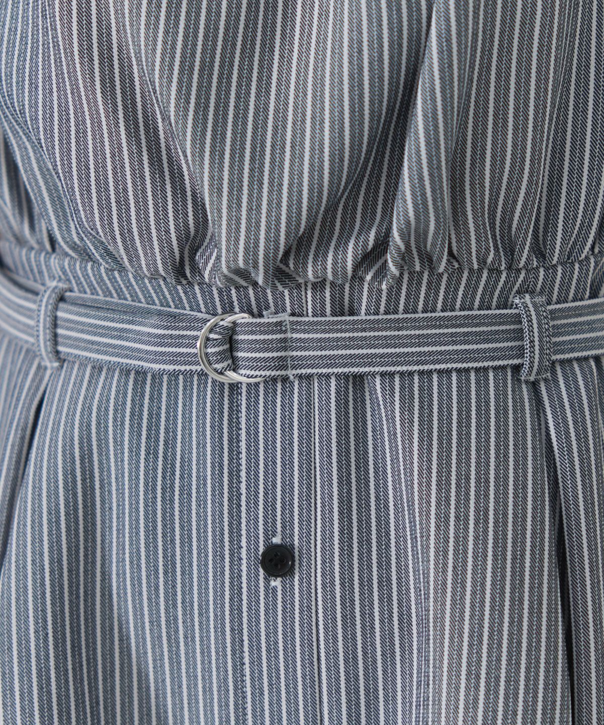 REDYAZEL「フロントシャーリングシャツ＆ストライプミニワンピースセット」|ワンピース|