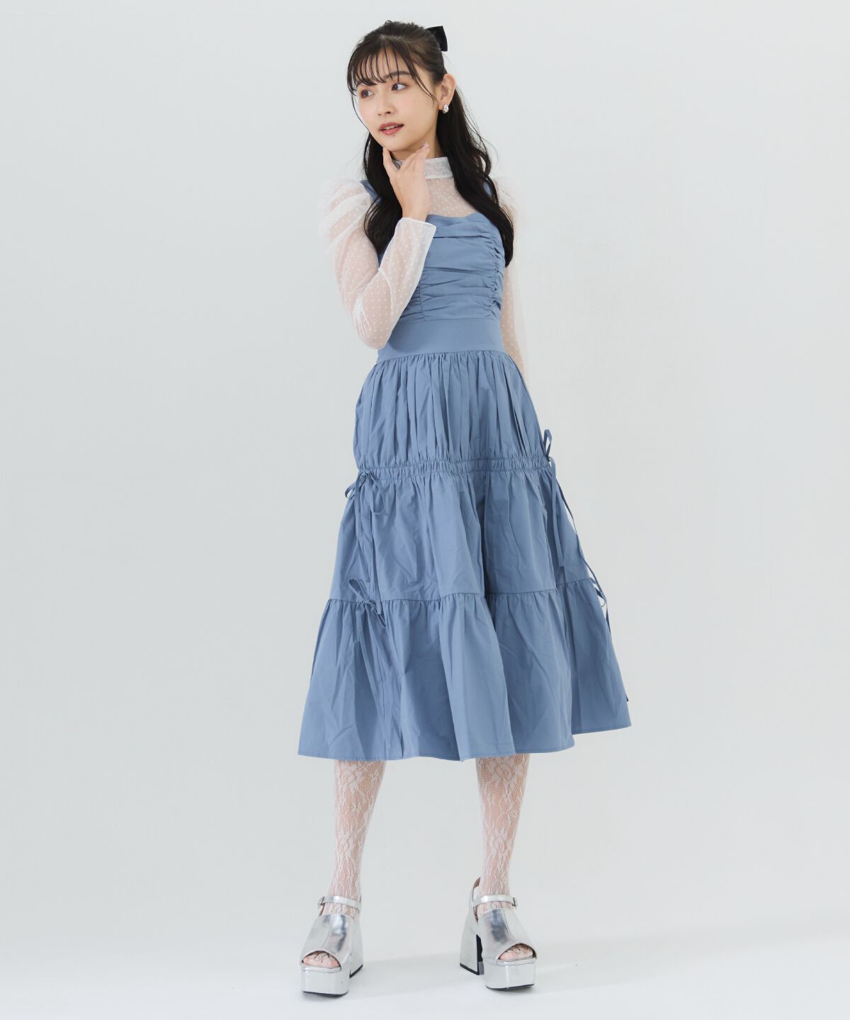 REDYAZEL「シャーリングティアードキャミワンピース」|ワンピース|