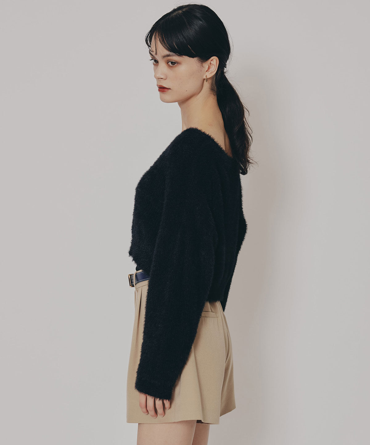 REDYAZEL「フェザーヤーンビジューボタンカーディガン」|カーディガン|