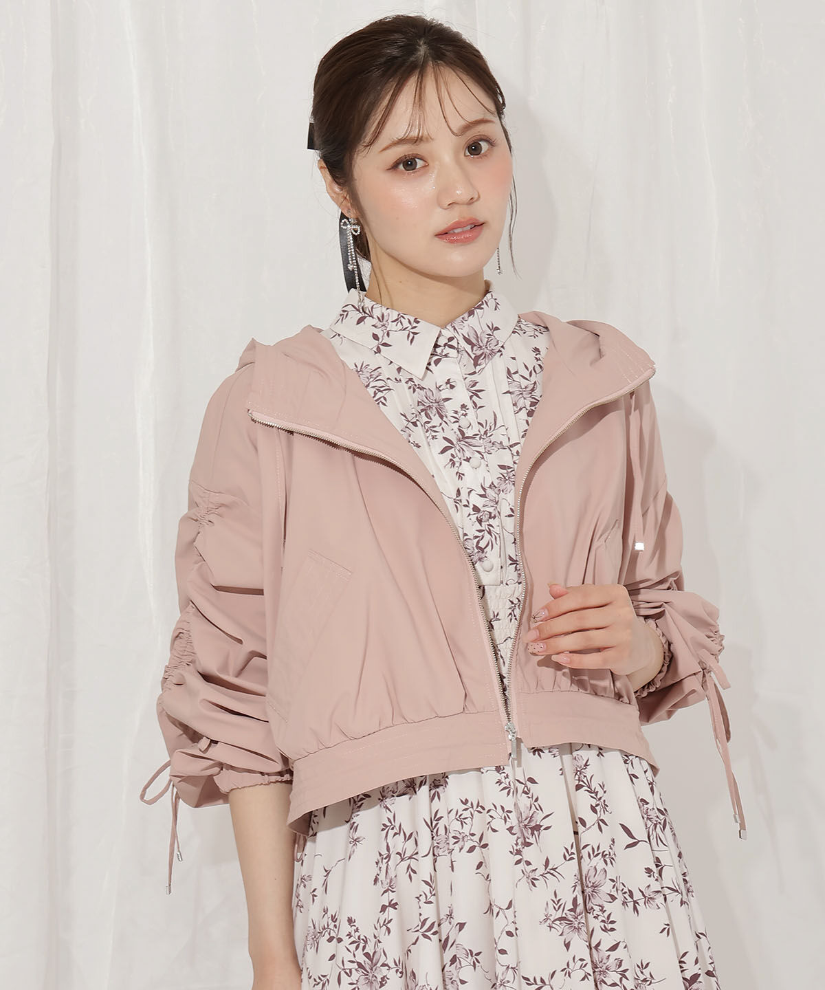 WILLSELECTION「ボリュームスリーブショートブルゾン」|ブルゾン・スタジャン|ピンク