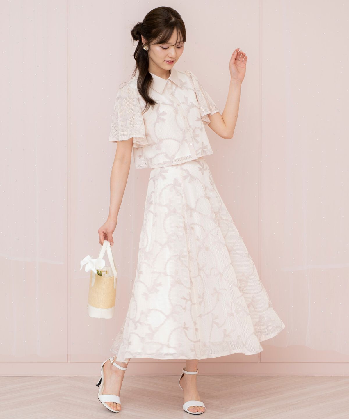 WILLSELECTION「リボンレーススカート」|フレア|