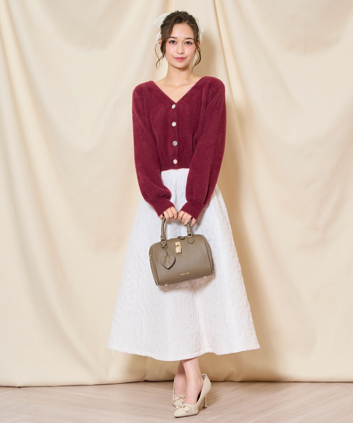 WILLSELECTION「アソートボタンラメフェザーカーディガン」|カーディガン|