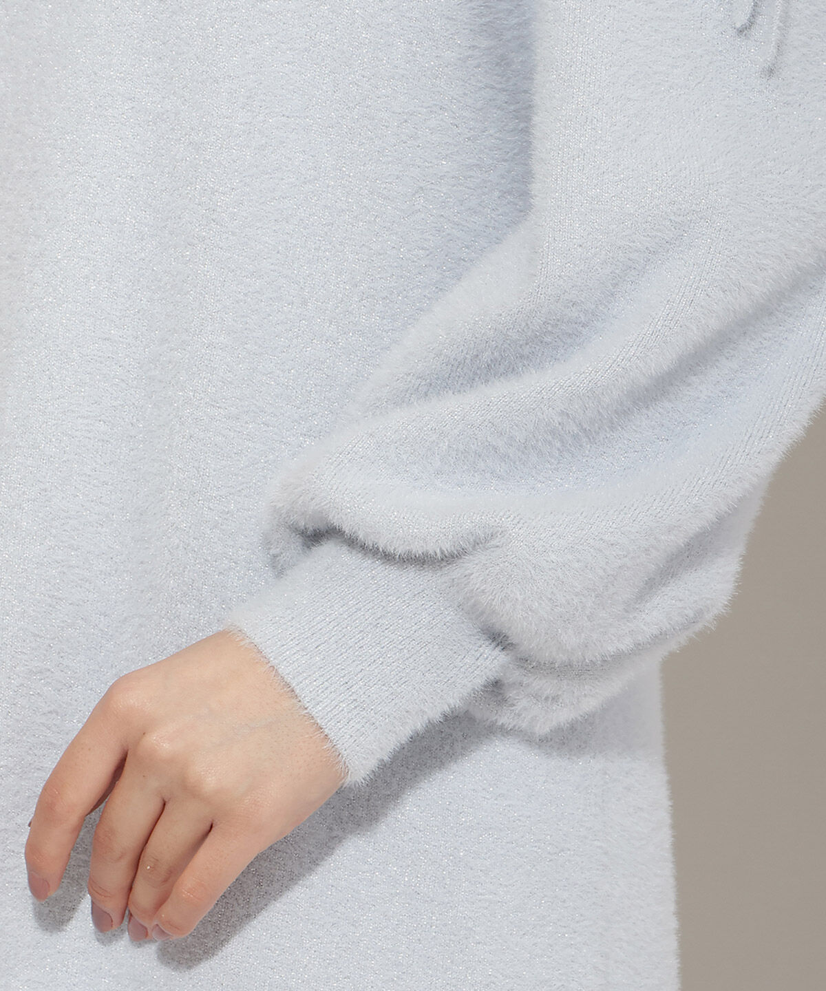 WILLSELECTION「オープンショルダーラメフェザーニットワンピース」|ワンピース|