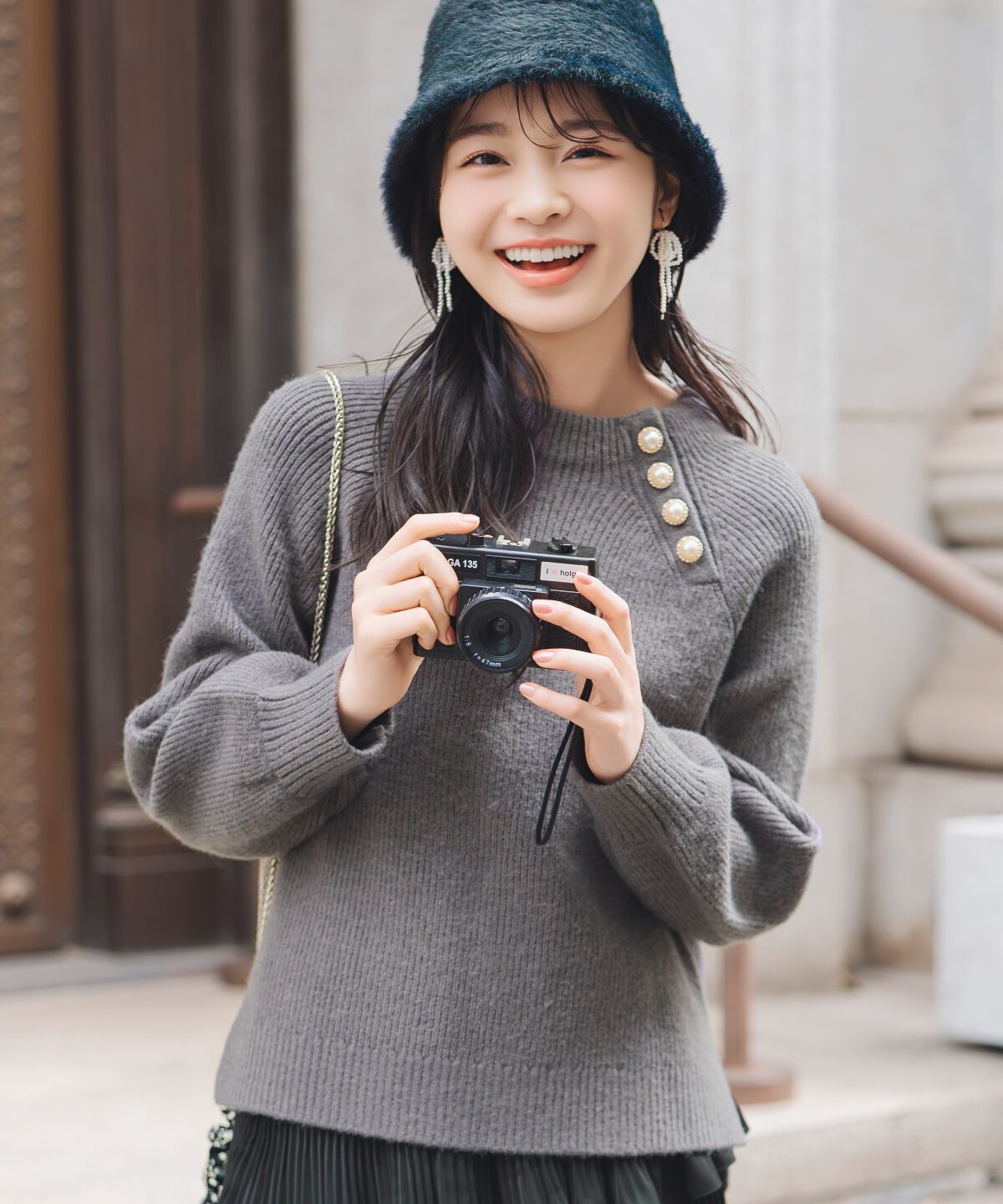 WILLSELECTION「アソートボタンデザインニット」|ニット・セーター|ﾁｬｺｰﾙｸﾞﾚｰ