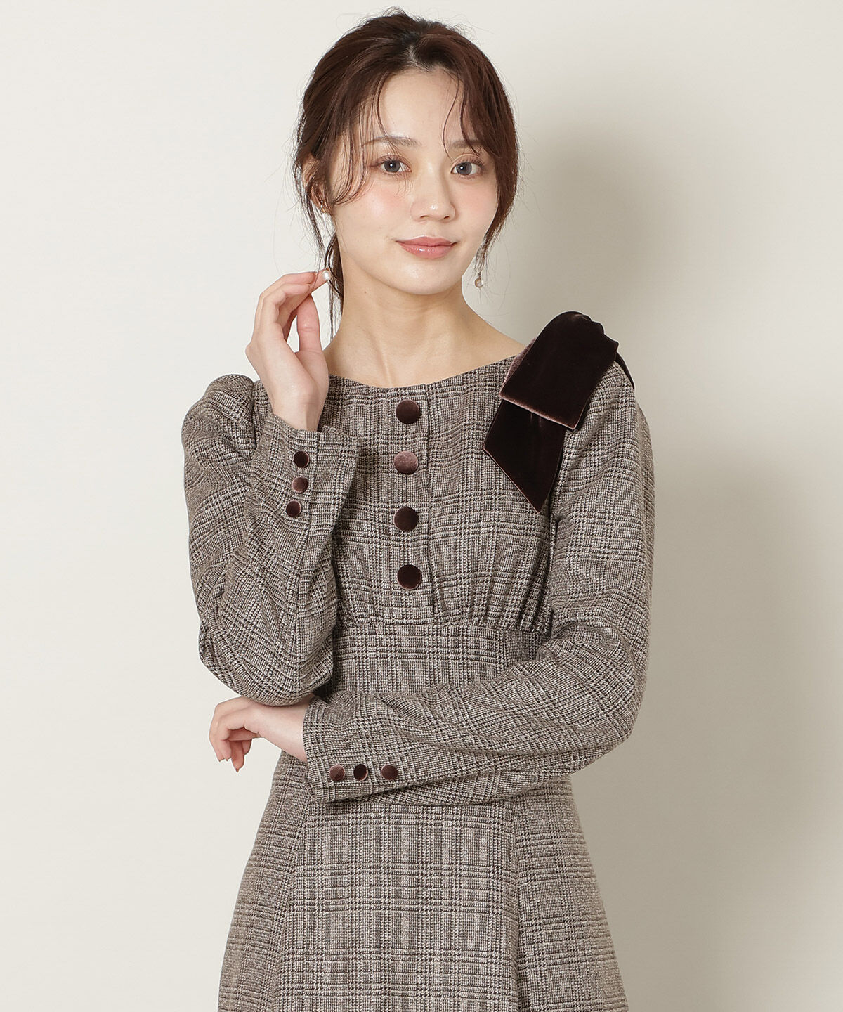 WILLSELECTION「アシメリボンボートネックフレアワンピース」|ワンピース|