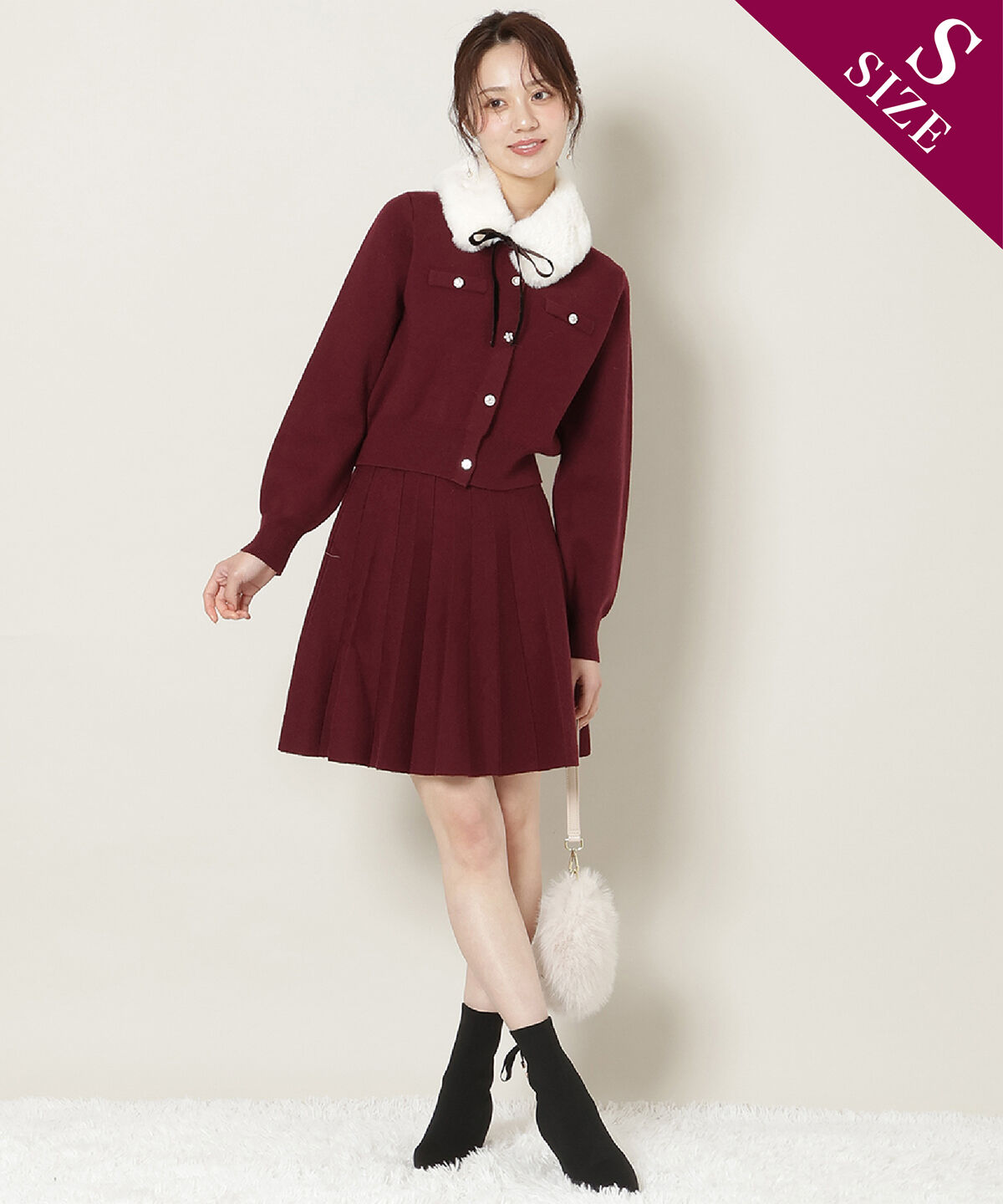 WILLSELECTION「ファーティペット付きニットSETUP」|ワンピース|