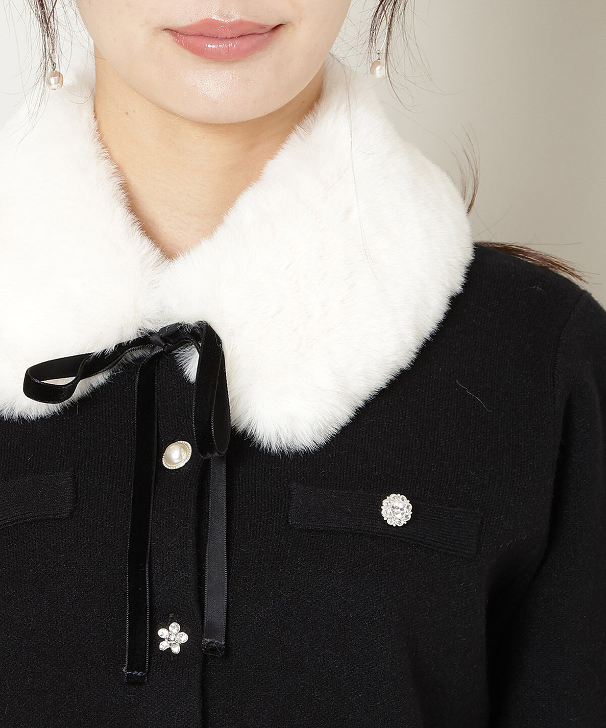 WILLSELECTION「ファーティペット付きニットSETUP」|ワンピース|