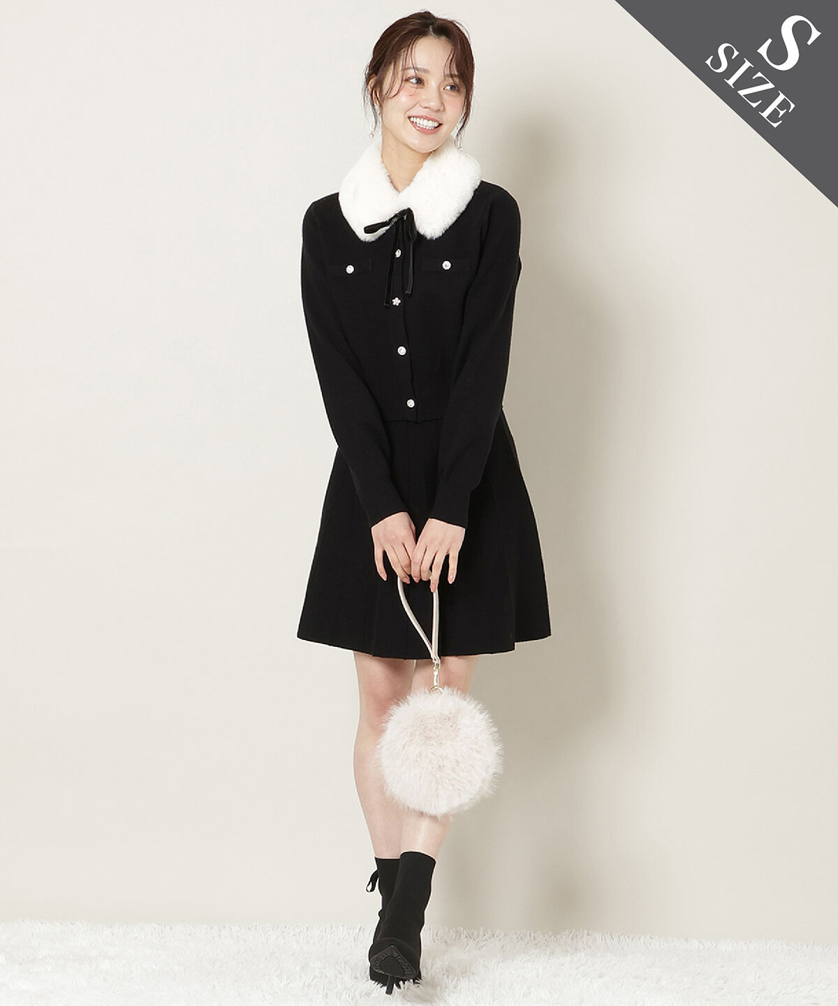 WILLSELECTION「ファーティペット付きニットSETUP」|ワンピース|