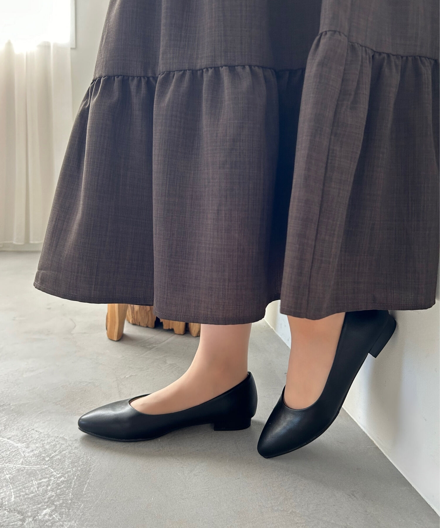 ORiental TRaffic「【WEB限定 / 累計16万足突破】ポインテッドトゥ フラット パンプス /R-4007 通勤靴 厚手クッション」|パンプス|