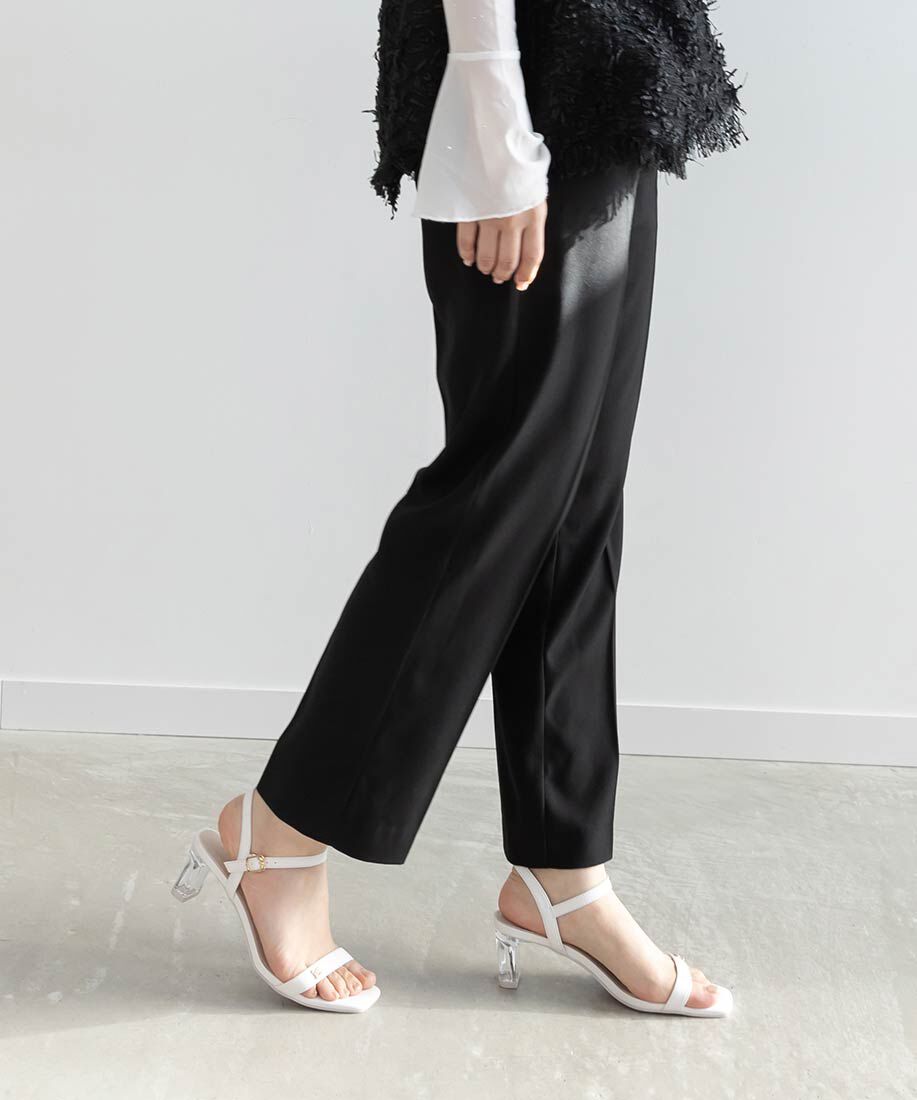  「モノグラムパーツクリアヒールサンダル」|サンダル|