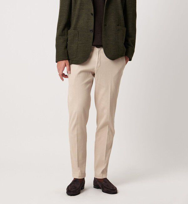 UNITED ARROWS「ピケ ガーメントダイ スリムテーパード ノープリーツパンツ」|チノ|