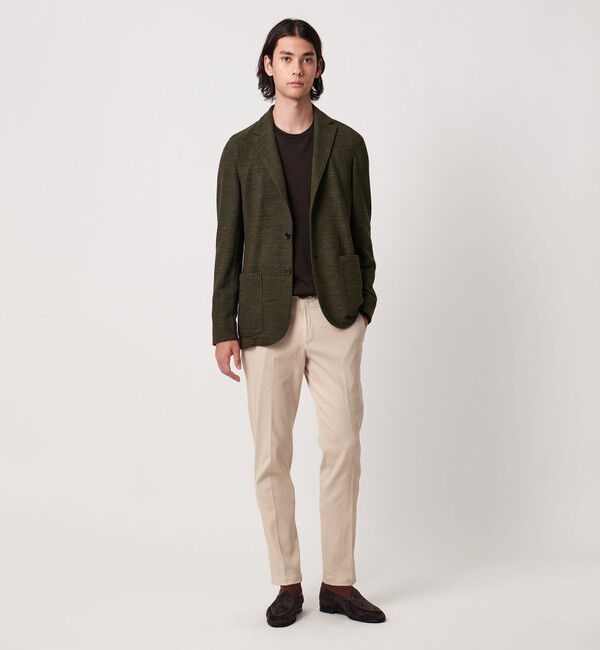 UNITED ARROWS「ピケ ガーメントダイ スリムテーパード ノープリーツパンツ」|チノ|