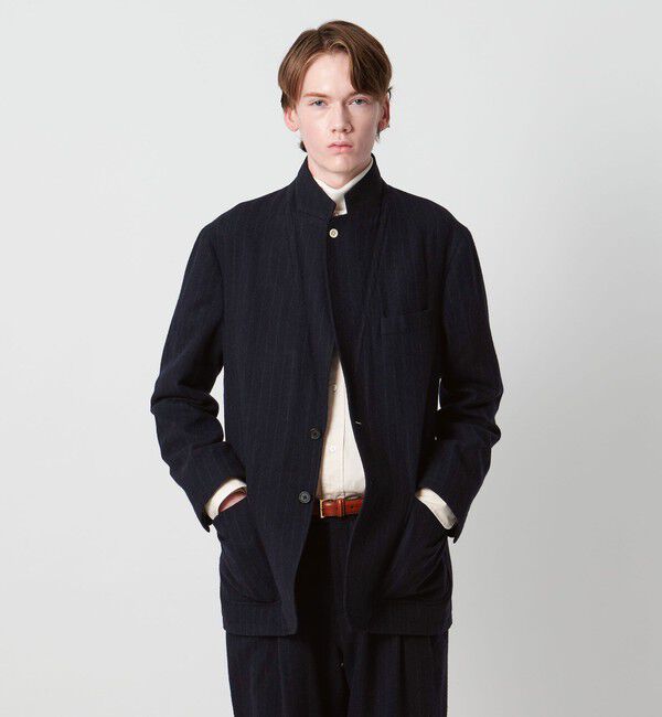 UNITED ARROWS「＜District＞シュリンク サージ シングル2ボタン テーラードジャケット」|スーツ|NAVY