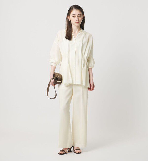 UNITED ARROWS「レース コンビ ストレートパンツ」|スラックス|