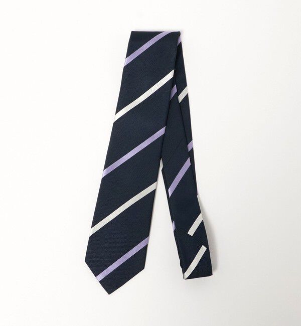 UNITED ARROWS green label relaxing「GLR シルク2 8.0cm ストライプ2 ネクタイ」|ネクタイ・蝶ネクタイ|NAVY