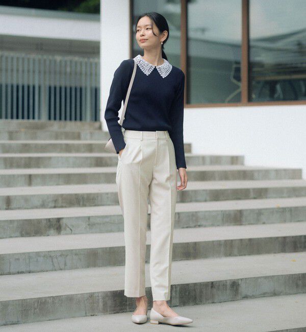 UNITED ARROWS green label relaxing「［size SHORT/TALLあり］パウドレ テーパード パンツ ナチュラル」|スラックス|