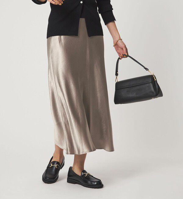 UNITED ARROWS green label relaxing「サテン ナロー スカート」|フレア|