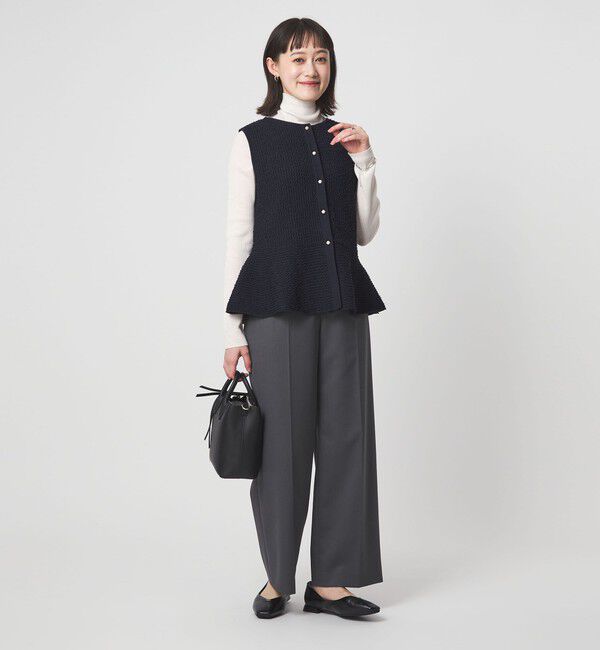 UNITED ARROWS green label relaxing「パイピング ペプラム ニット ジレ」|ベスト・ジレ|