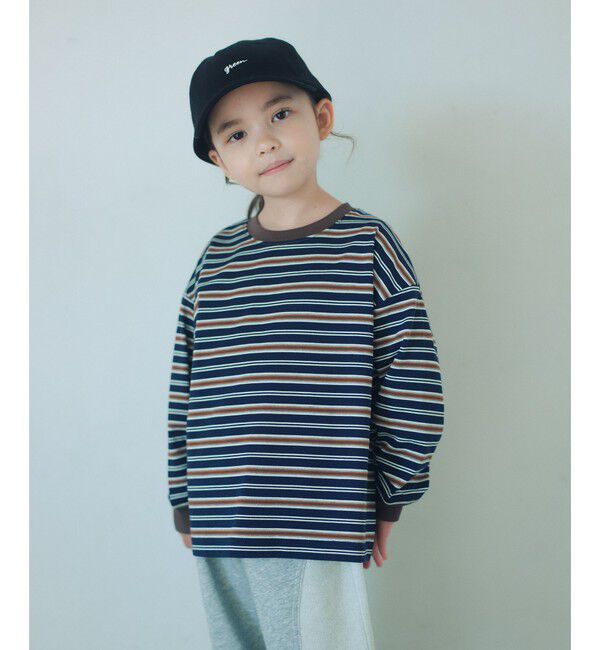 UNITED ARROWS green label relaxing「マルチボーダー Tシャツ / キッズ  100cm-160cm」|Tシャツ・カットソー|NAVY