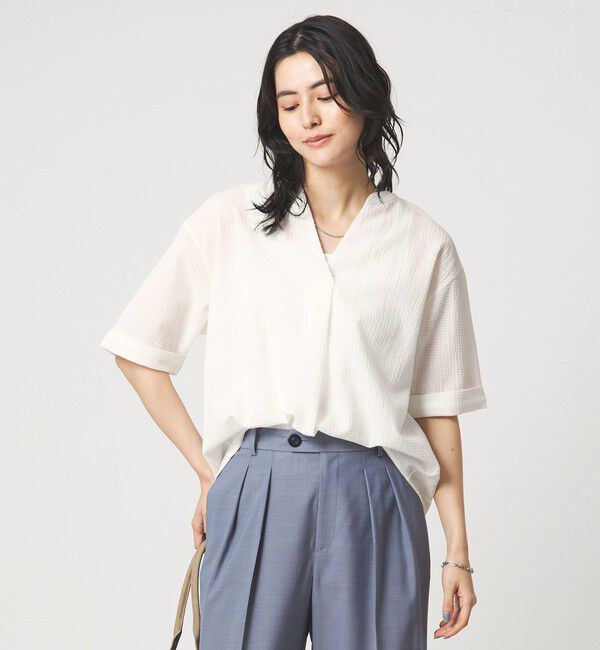 UNITED ARROWS green label relaxing「サッカー スキッパー プルオーバー カットソー」|Tシャツ・カットソー|WHITE