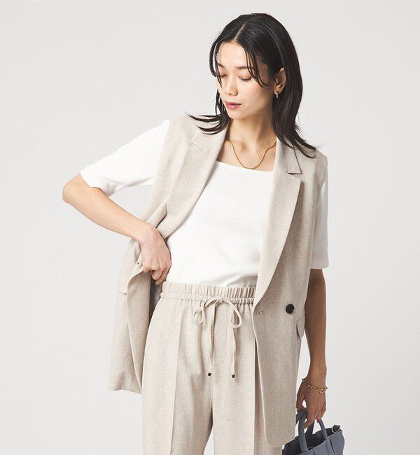 UNITED ARROWS green label relaxing「デコルテ フライス Tシャツ 抗菌」|Tシャツ・カットソー|OFF WHITE