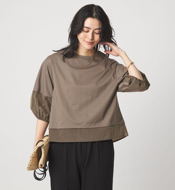 UNITED ARROWS green label relaxing「タフタ ドッキング ボリュームスリーブ プルオーバー」|Tシャツ・カットソー|MOCA