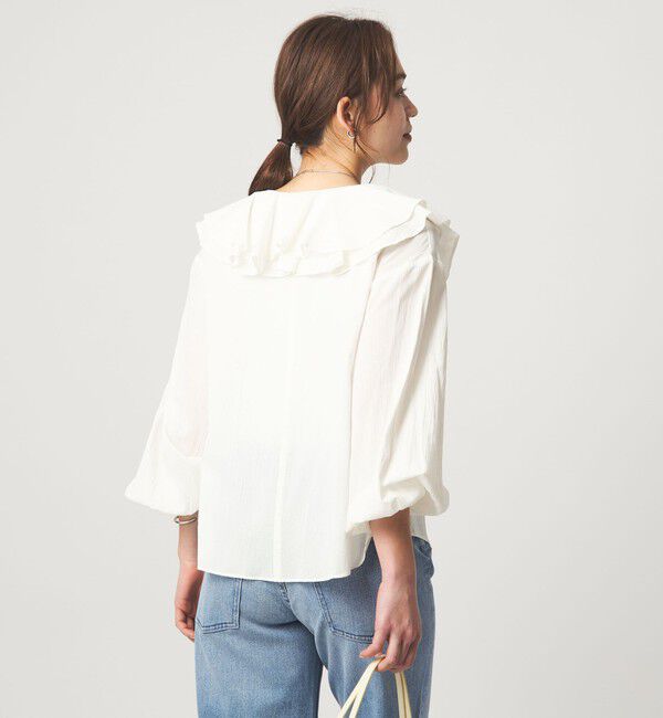 UNITED ARROWS green label relaxing「100/2 ラッフルカラー ブラウス」|シャツ・ブラウス|