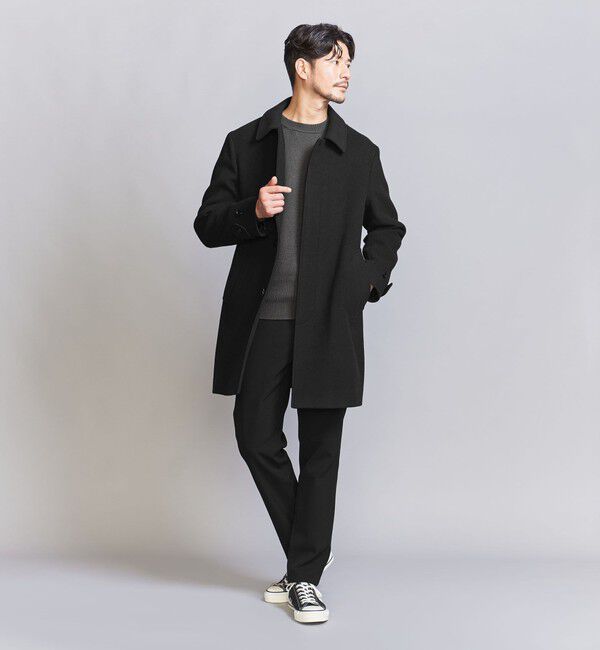 BEAUTY&YOUTH UNITED ARROWS「【WEB限定 WARDROBE SMART】PE メルトン バルカラーコート」|ステンカラーコート|