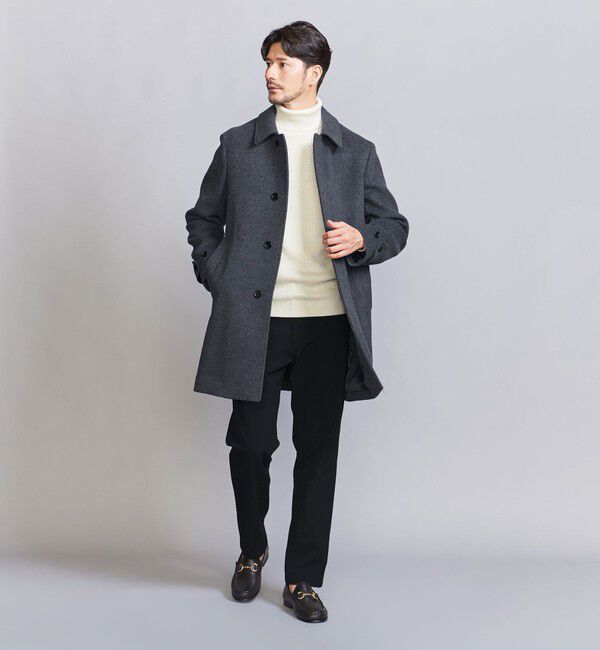 BEAUTY&YOUTH UNITED ARROWS「【WEB限定 WARDROBE SMART】PE メルトン バルカラーコート」|ステンカラーコート|