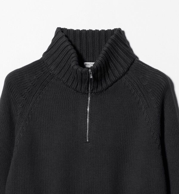 BEAUTY&YOUTH UNITED ARROWS「コード ヤーン ハーフ ジップ ニット ウォッシャブル」|ニット・セーター|