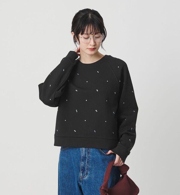 BEAUTY&YOUTH UNITED ARROWS「コットン裏毛 ラインストーン スウェットプルオーバー」|スウェット・ジャージ|