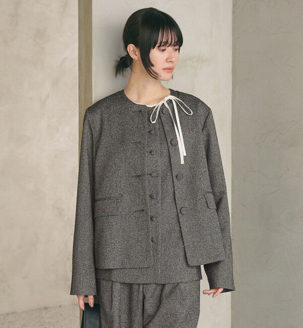 BEAUTY&YOUTH UNITED ARROWS「ツイードライク ノーカラージャケット」|ノーカラージャケット|