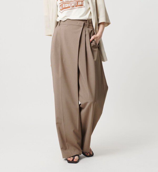 BEAUTY&YOUTH UNITED ARROWS「ポプリン 2タック ラップパンツ ウォッシャブル 吸水速乾 接触冷感」|その他|BEIGE