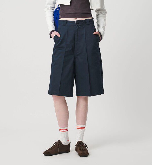 NICE WEATHER「＜NICE WEATHER＞ウィメンズ チノハーフパンツ」|チノ|NAVY