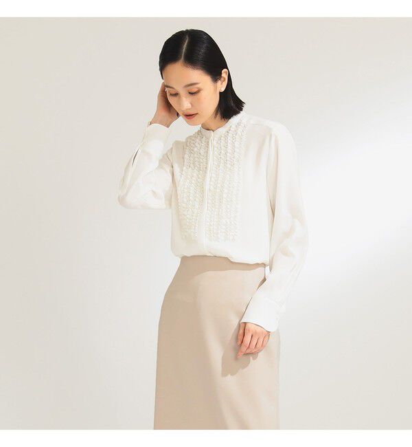 Demi-Luxe BEAMS 「ジョーゼット フリルブラウス＊」|シャツ・ブラウス|