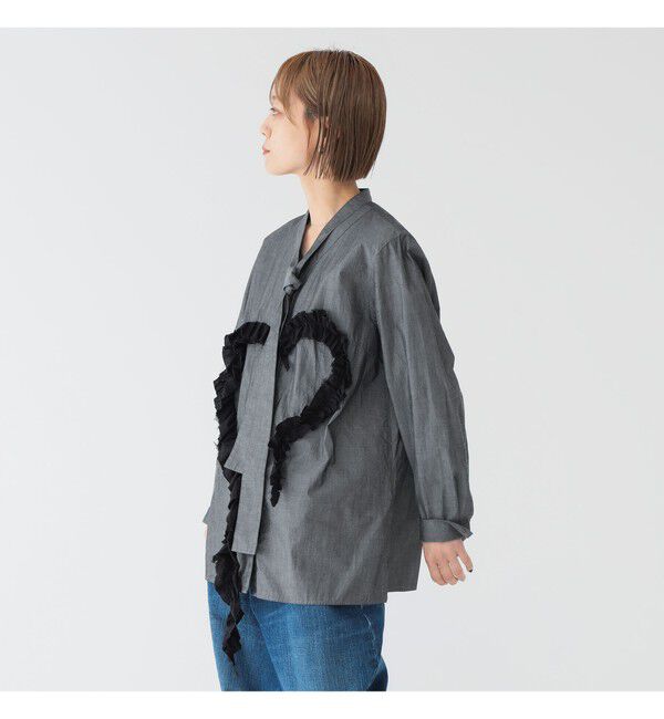 BEAMSBOY「maturely / オーガニック コットン ハート フリルシャツ」|シャツ・ブラウス|