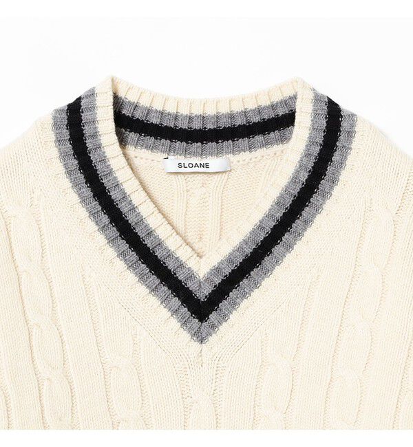 Demi-Luxe BEAMS 「【別注】SLOANE / 5ゲージ チルデン Vネック ロングスリーブ ニット」|ニット・セーター|