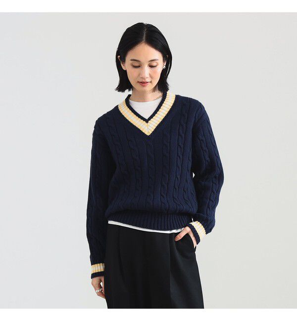 Demi-Luxe BEAMS 「【別注】SLOANE / 5ゲージ チルデン Vネック ロングスリーブ ニット」|ニット・セーター|
